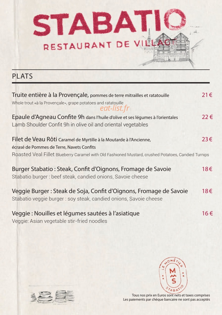 Restaurant Stabatio — carte page 4