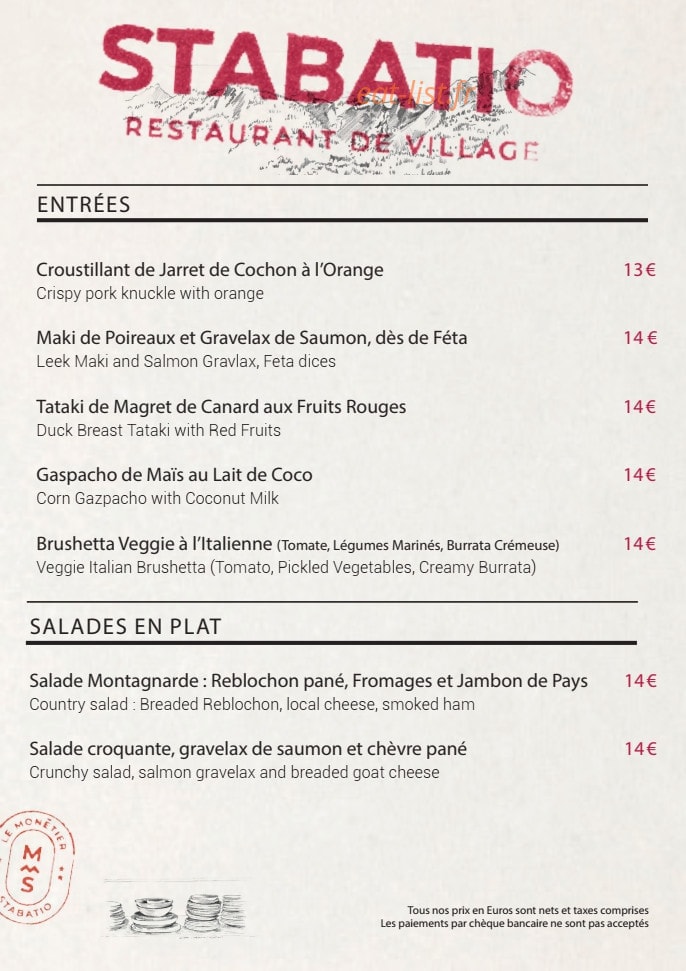 Restaurant Stabatio — carte page 3