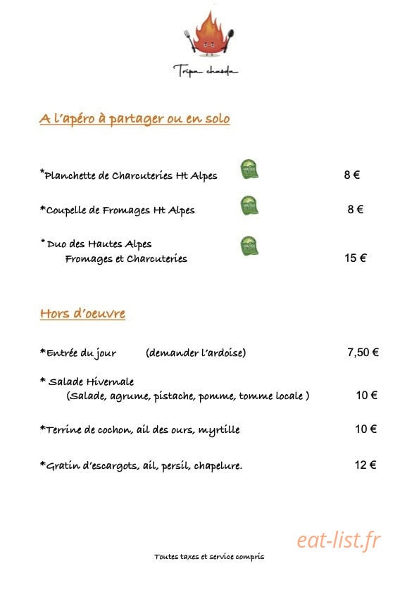 Tripa Chaôda — carte page 1