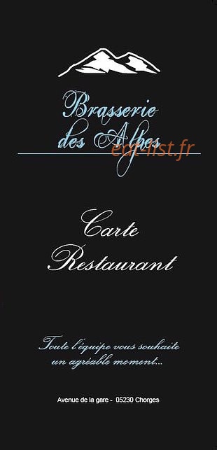 Brasserie Des Alpes — carte page 1