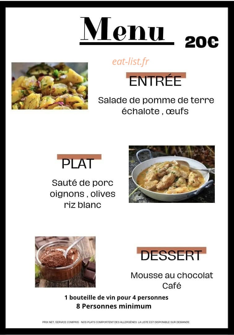 Le Relais du Sapet — carte page 1
