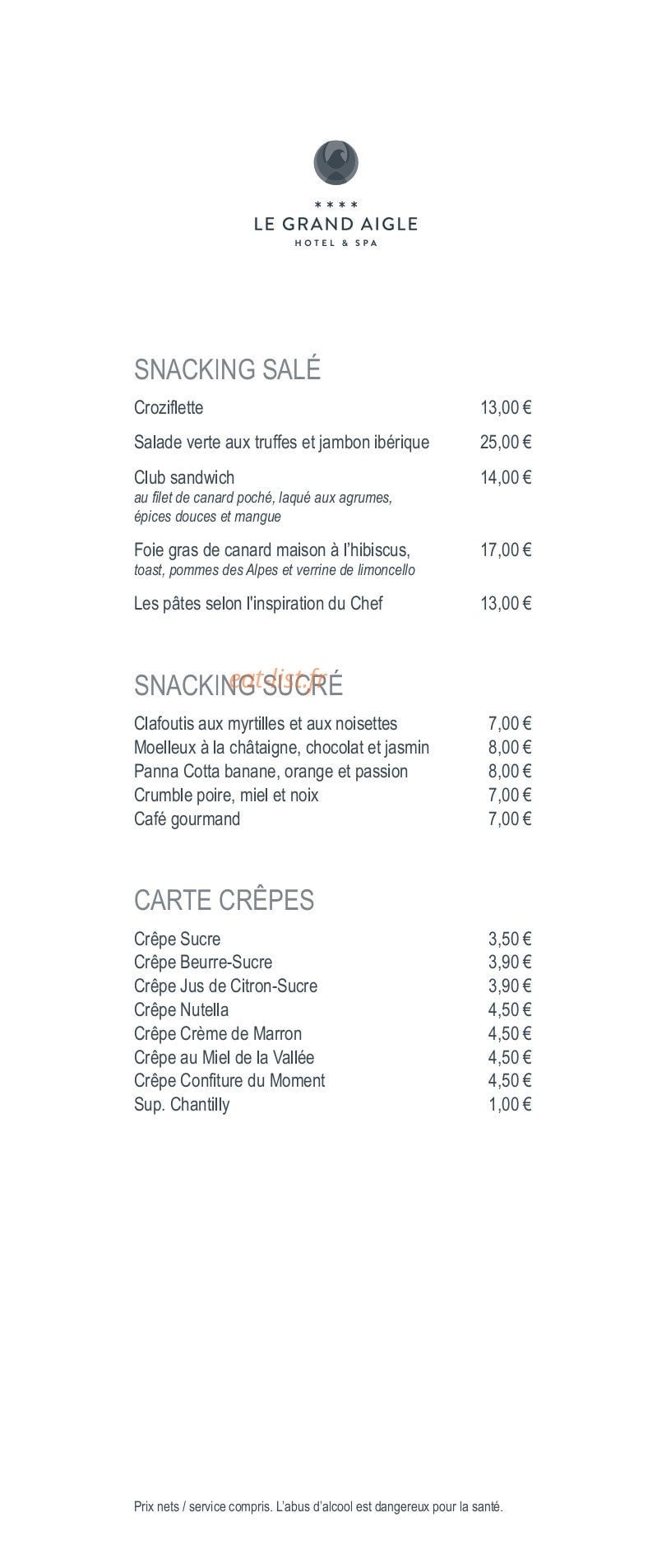 Le Grand Aigle — carte page 8