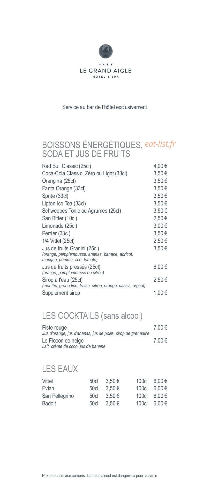 Le Grand Aigle — carte page 2