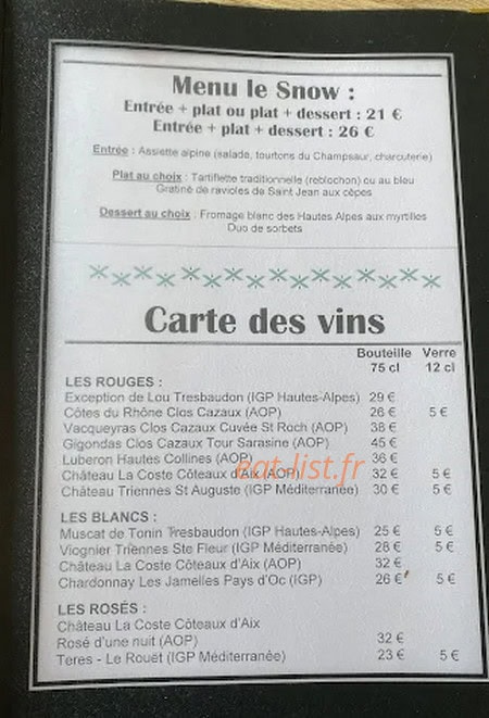 Le snow — carte page 2