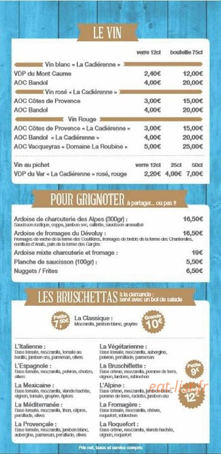 Inuit Bar — carte page 3
