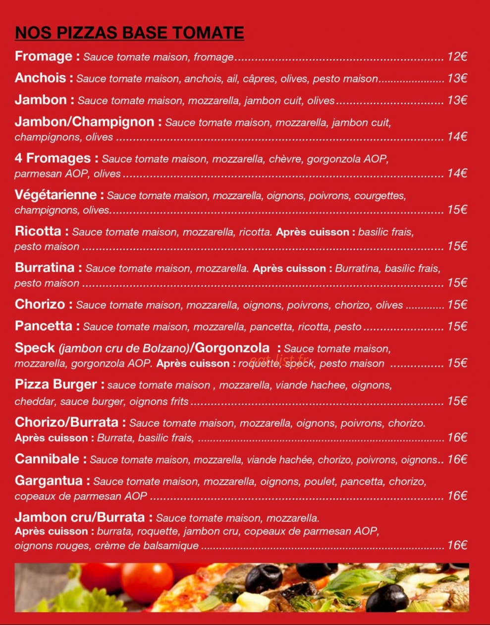 Past'@Pizza — carte page 2