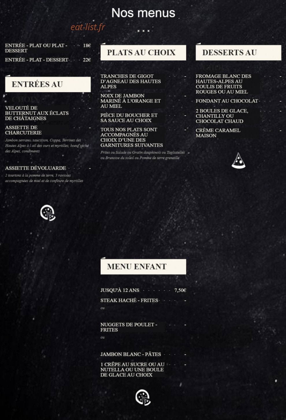 La Table du Yeti — carte page 2