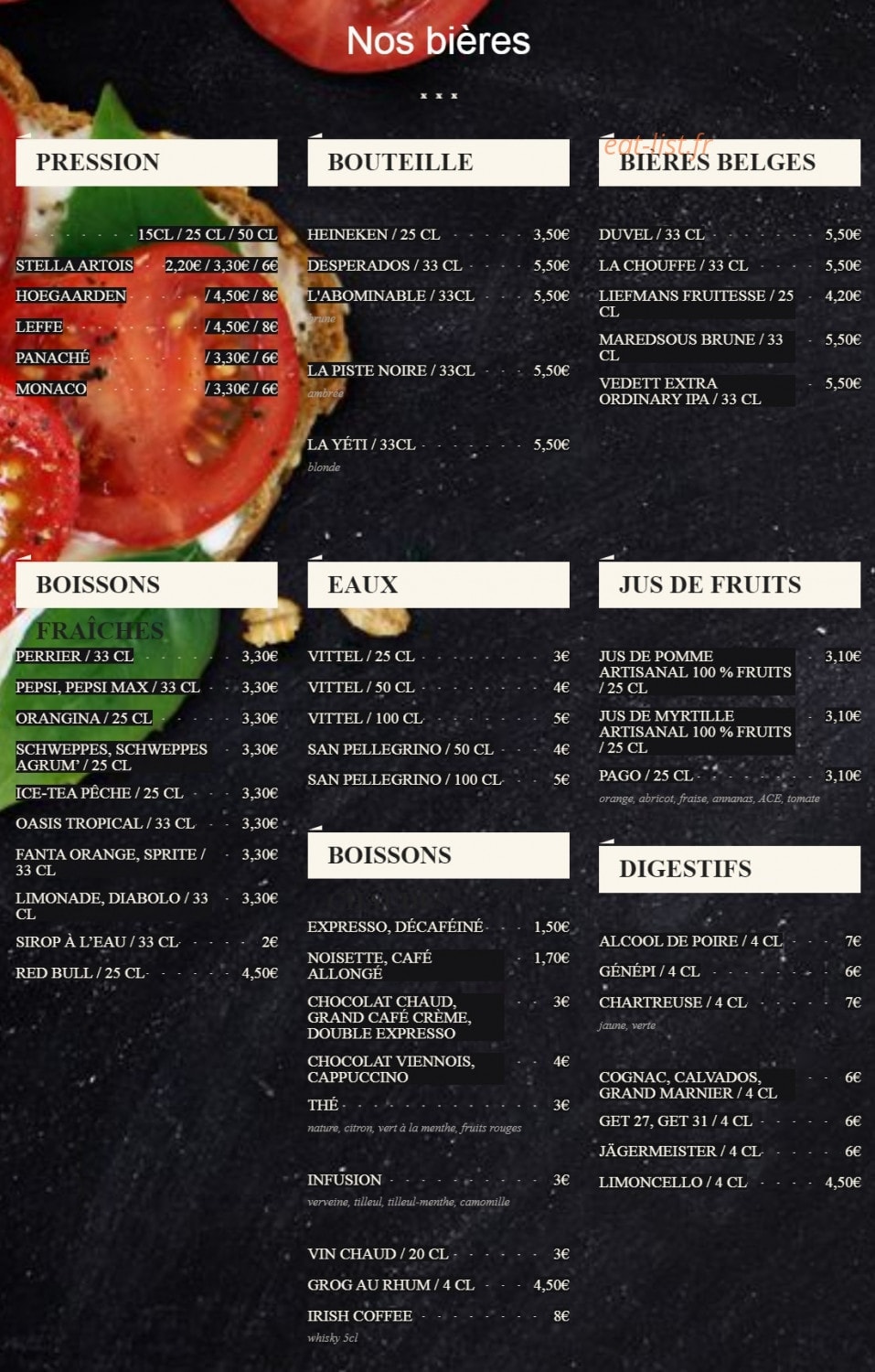 La Table du Yeti — carte page 6