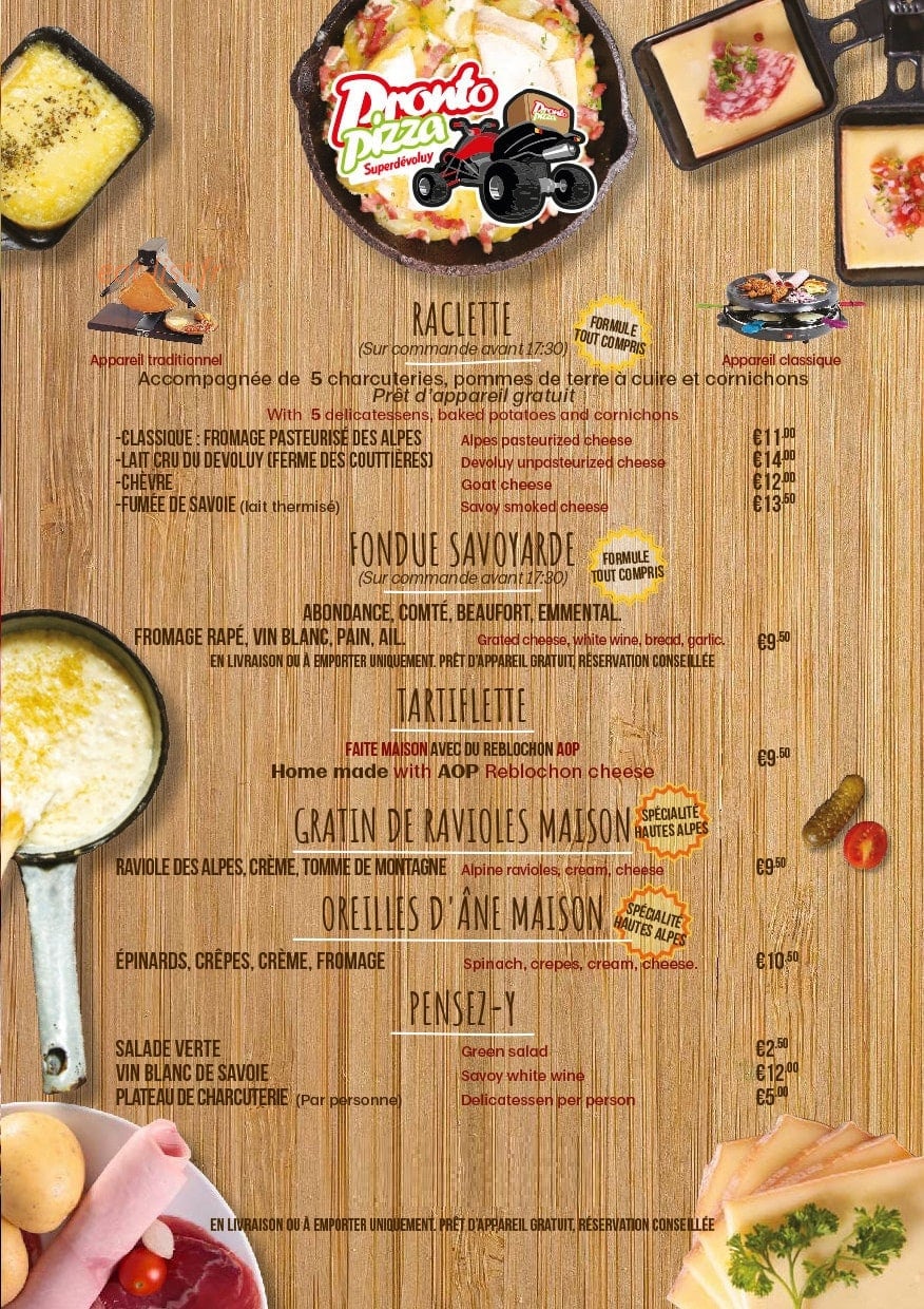 Pronto Pizza — carte page 8