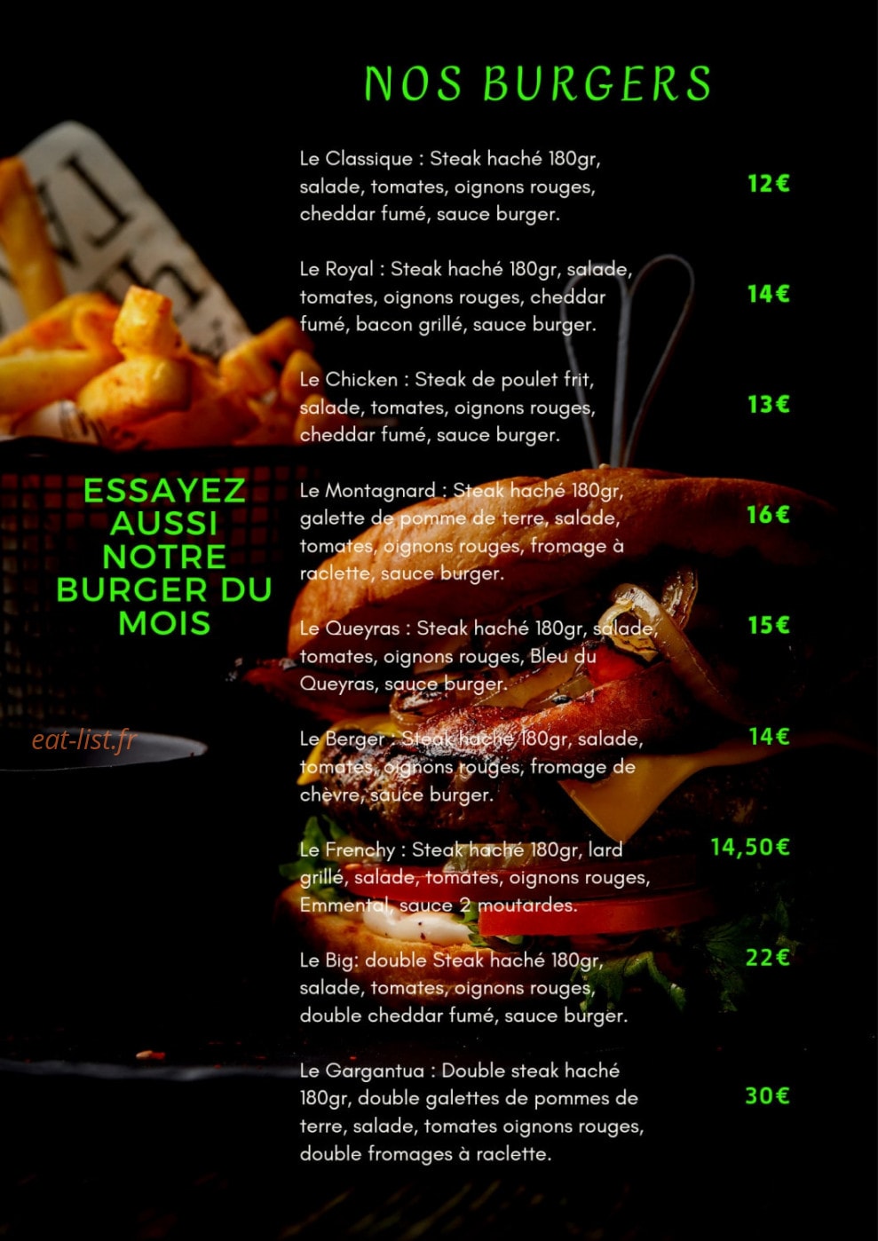 Le Bistrot du Drac — carte page 1