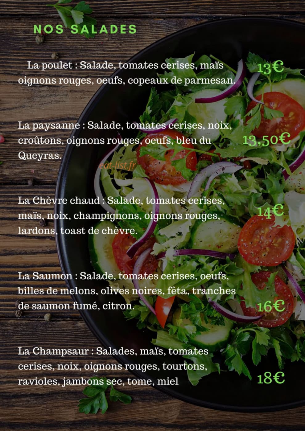 Le Bistrot du Drac — carte page 3