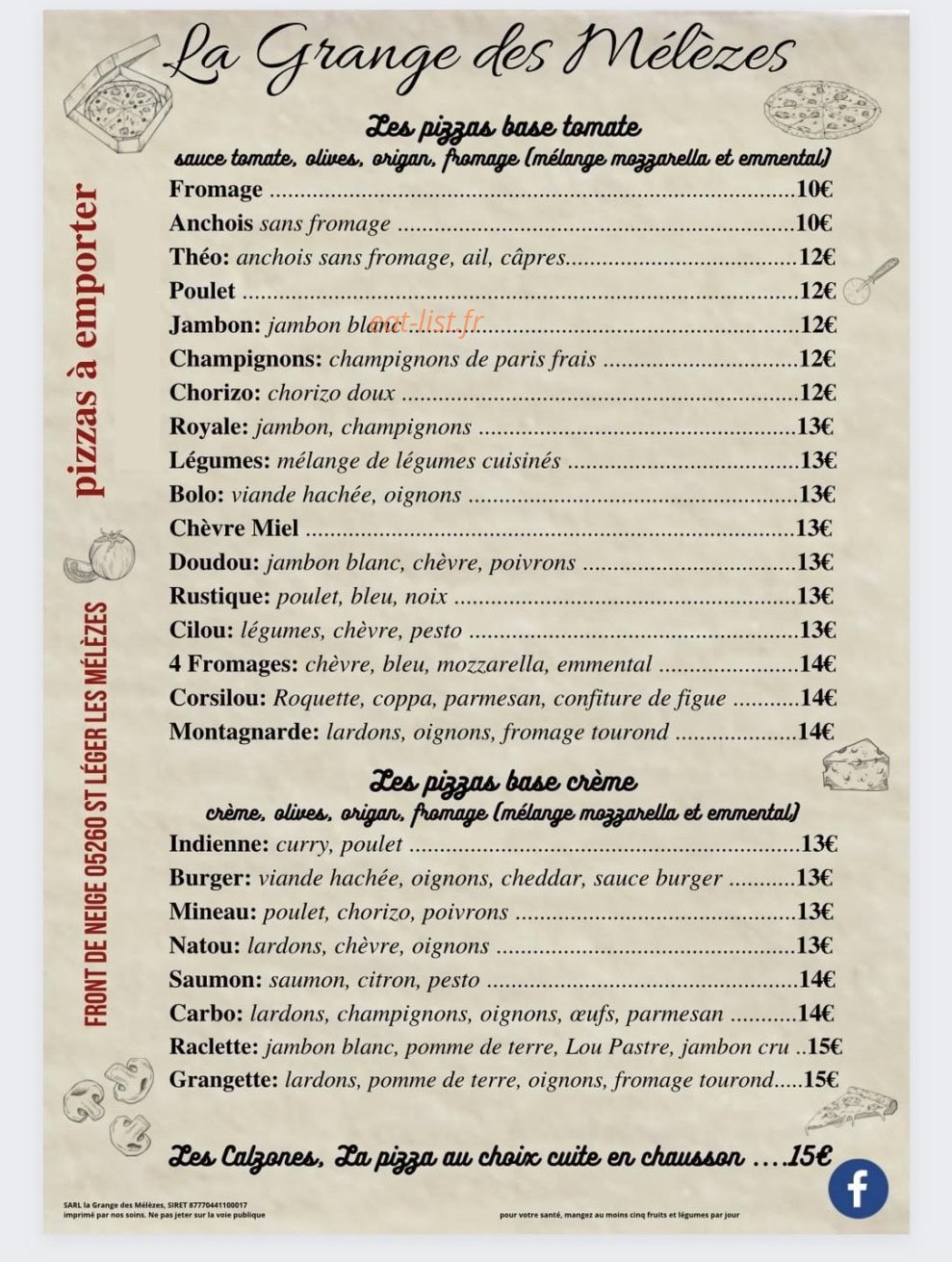 La Grange des Mélèzes — carte page 1