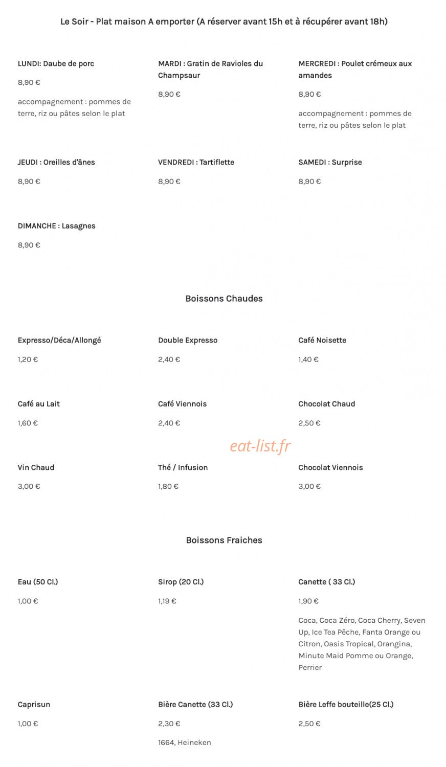 Le petit gourmand — carte page 2