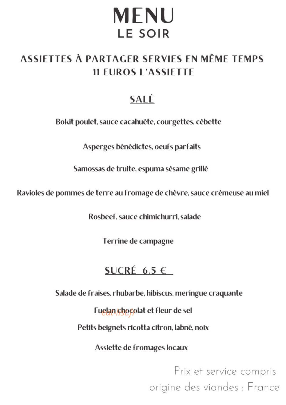Auberge de Lagrand — carte page 2