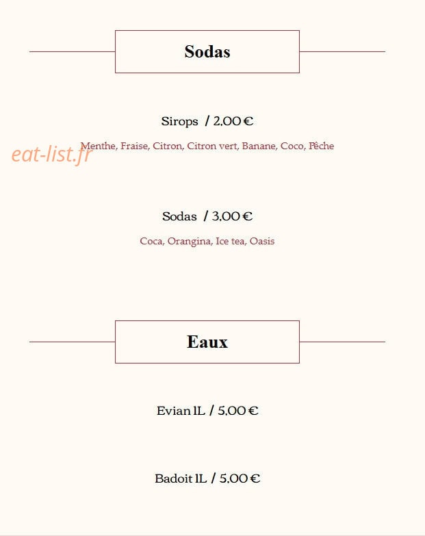 Carte et menu de El Quetzal à Laragne Monteglin — Les eaux et softs