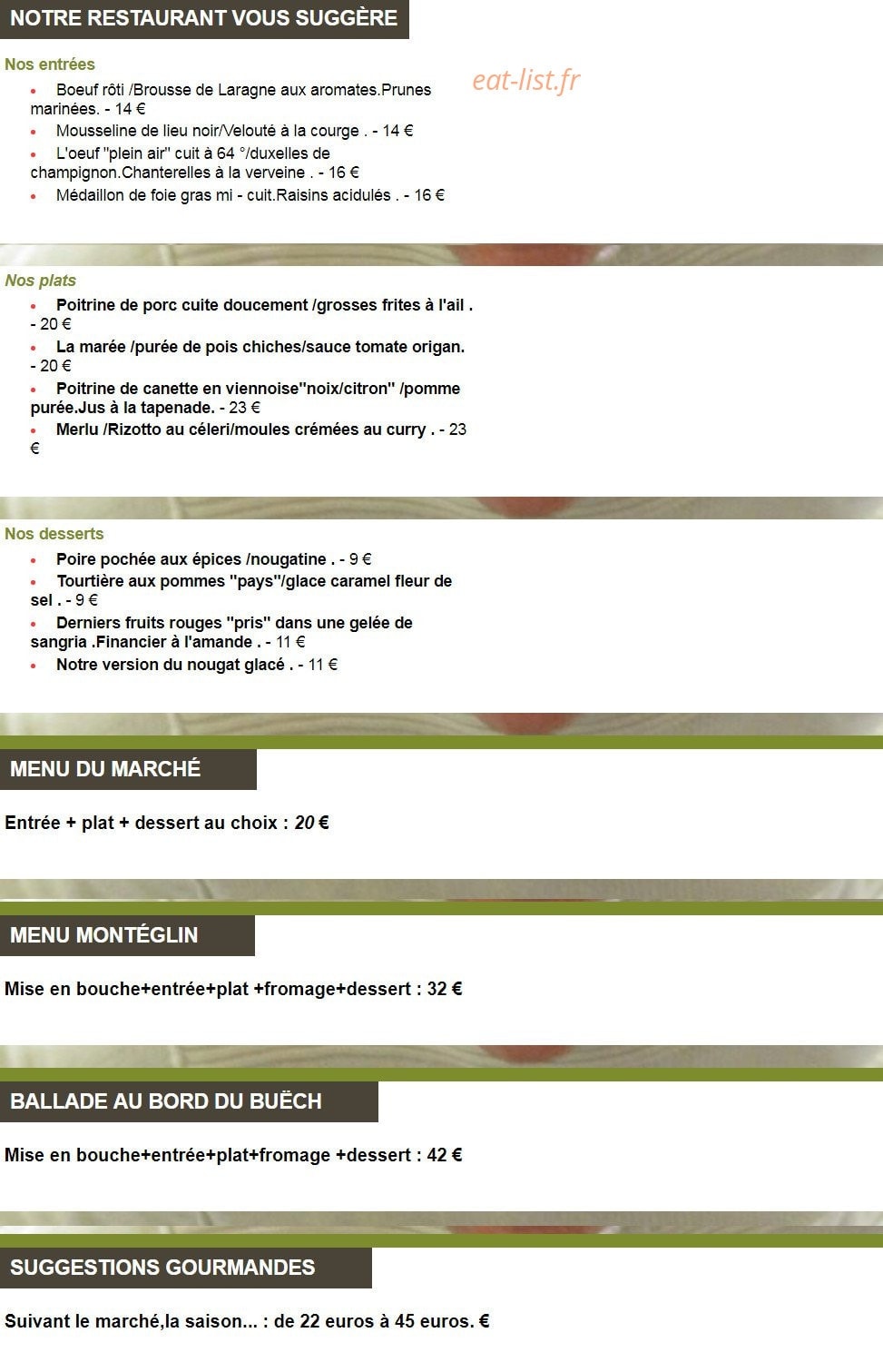 L'Araignée Gourmande — carte page 1