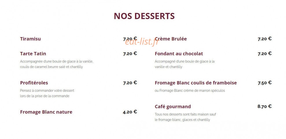 Le Basilic — carte page 4