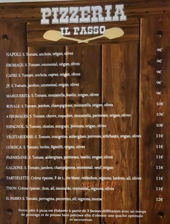 Pizzeria Il Passo — carte page 1