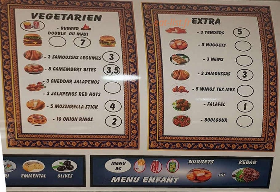 Royal Kebab — carte page 1
