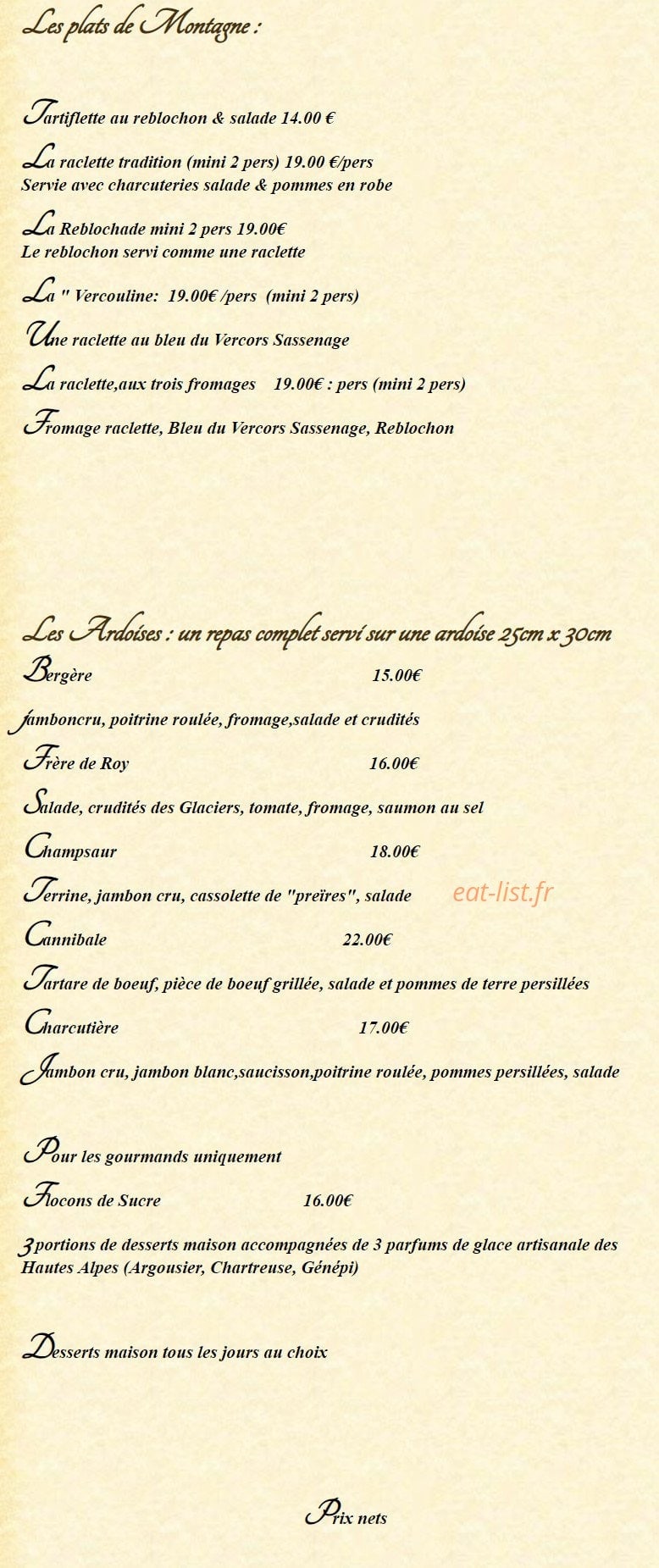 Les Glaciers — carte page 5