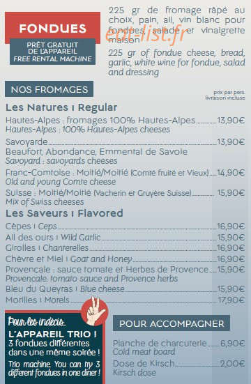 Allo Raclette — carte page 2