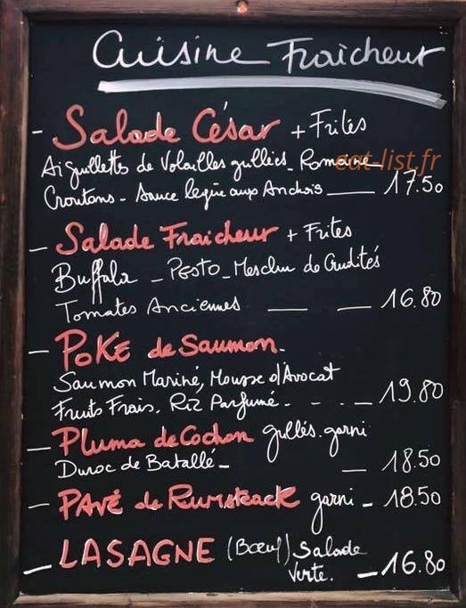 Café Soleil — carte page 1