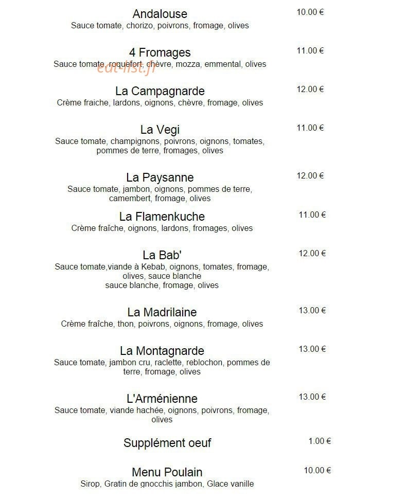 L 'Estable Restaurant — carte page 5