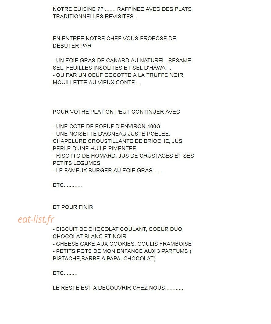 La Cantine — carte page 1