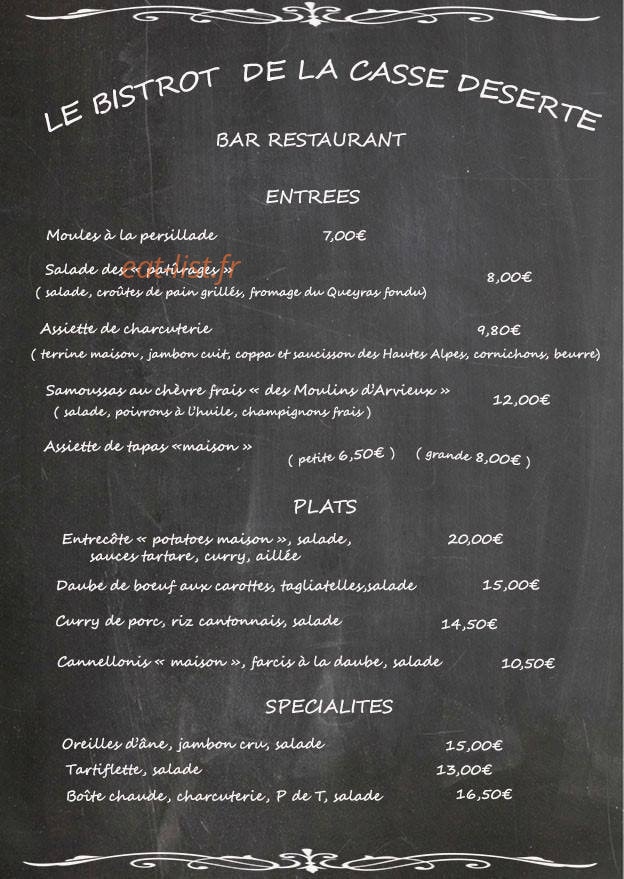 La Belle Échappée — carte page 1
