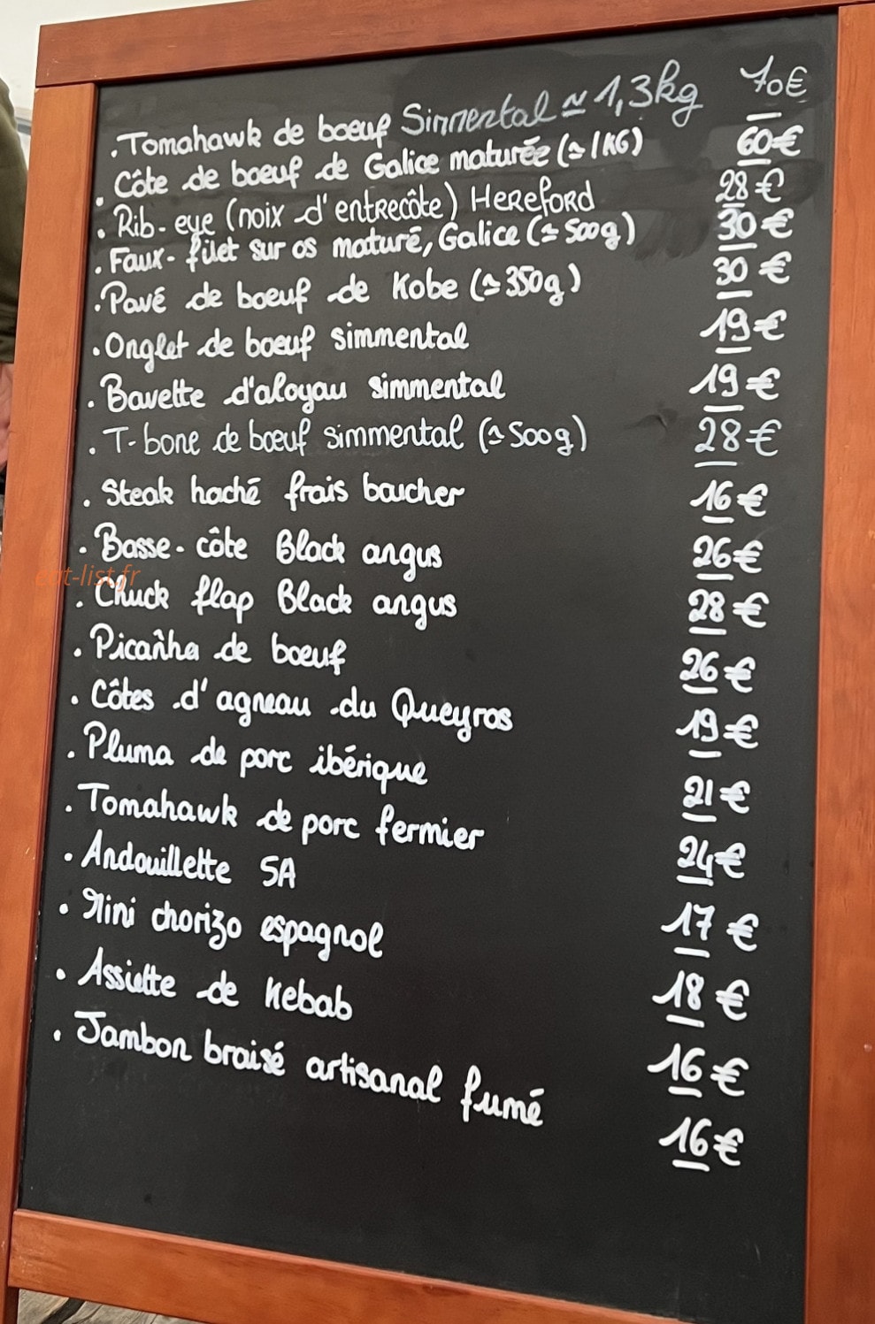 Carte et menu de Bargha Grill à Chateau Ville Vieille — L'ardoise