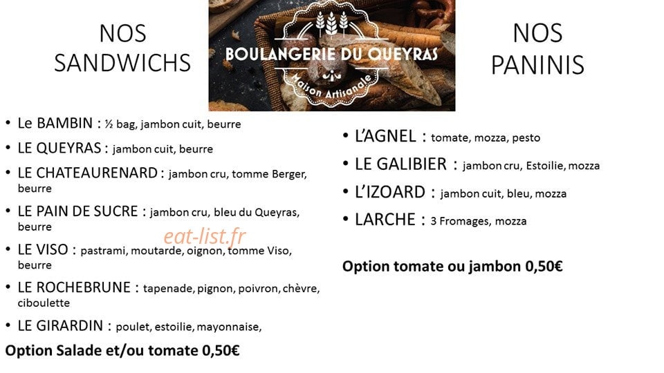 Le Pain des Cimes — carte page 2