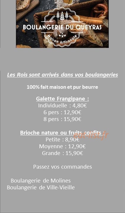 Le Pain des Cimes — carte page 1