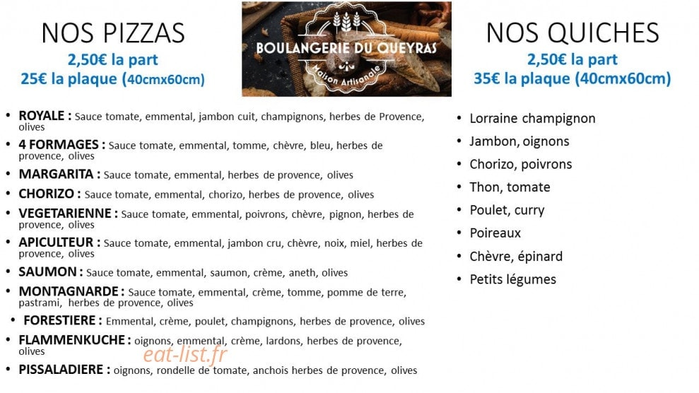 Le Pain des Cimes — carte page 3