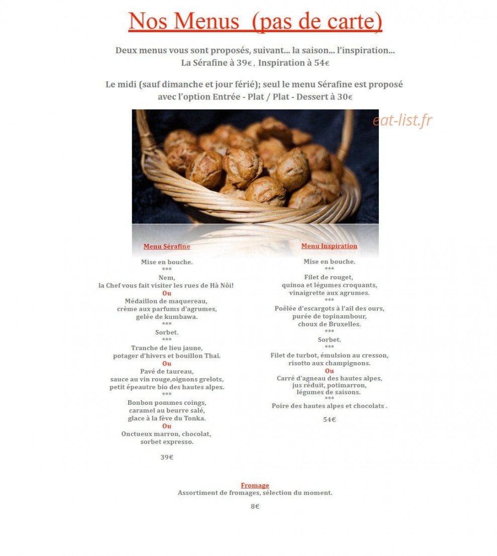La Serafine — carte page 1