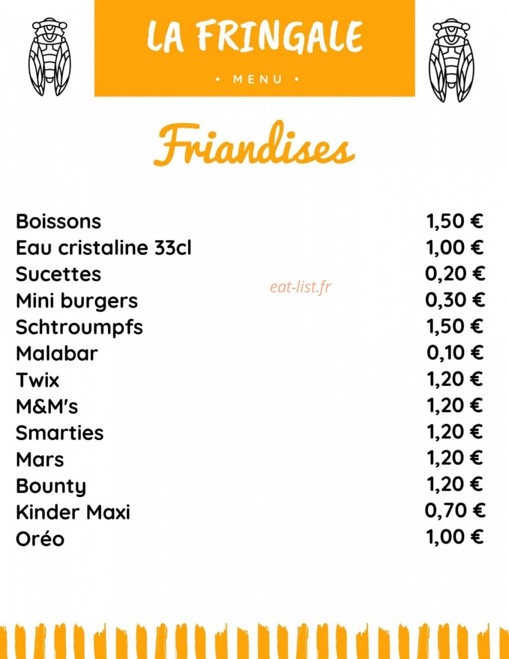 Snack La Fringale — carte page 6