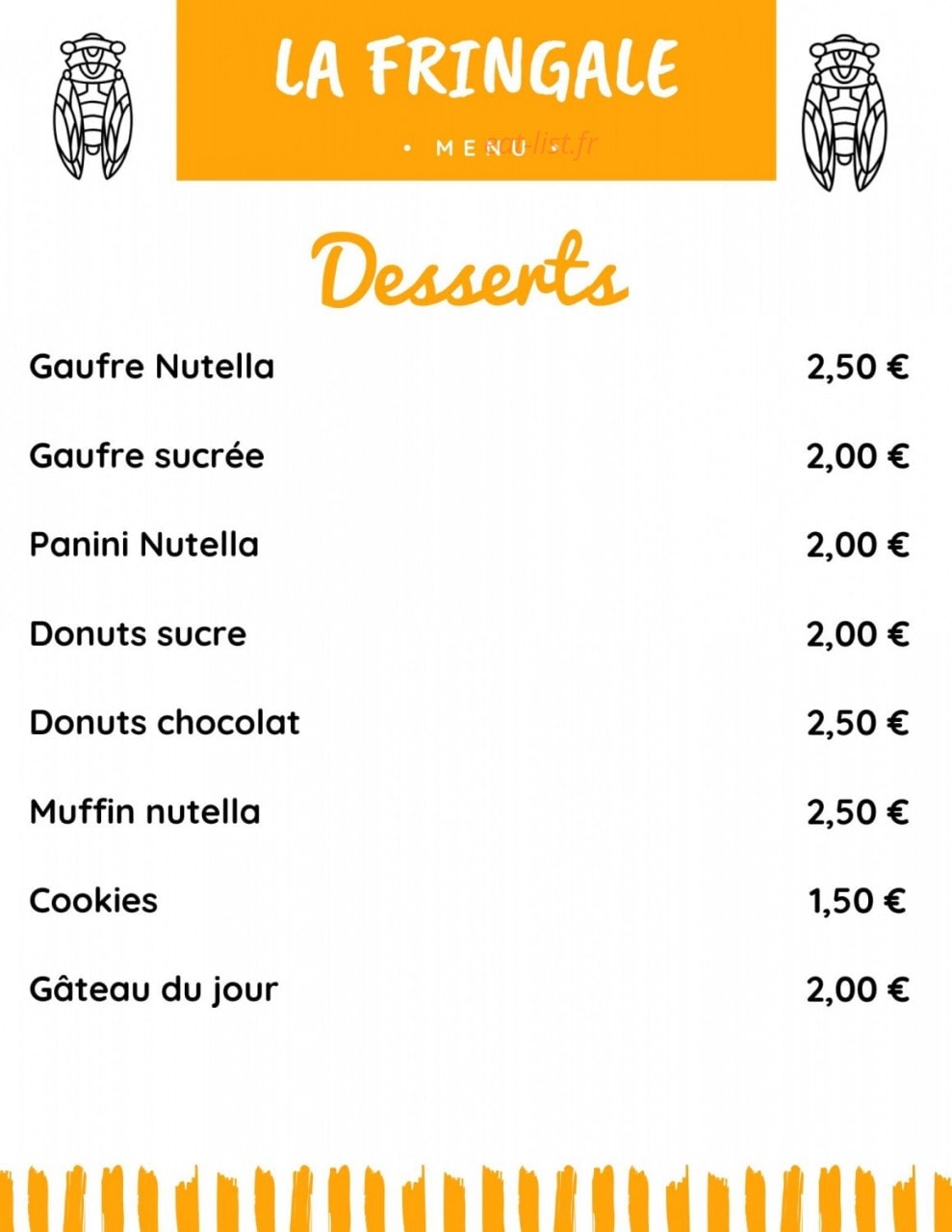 Snack La Fringale — carte page 5