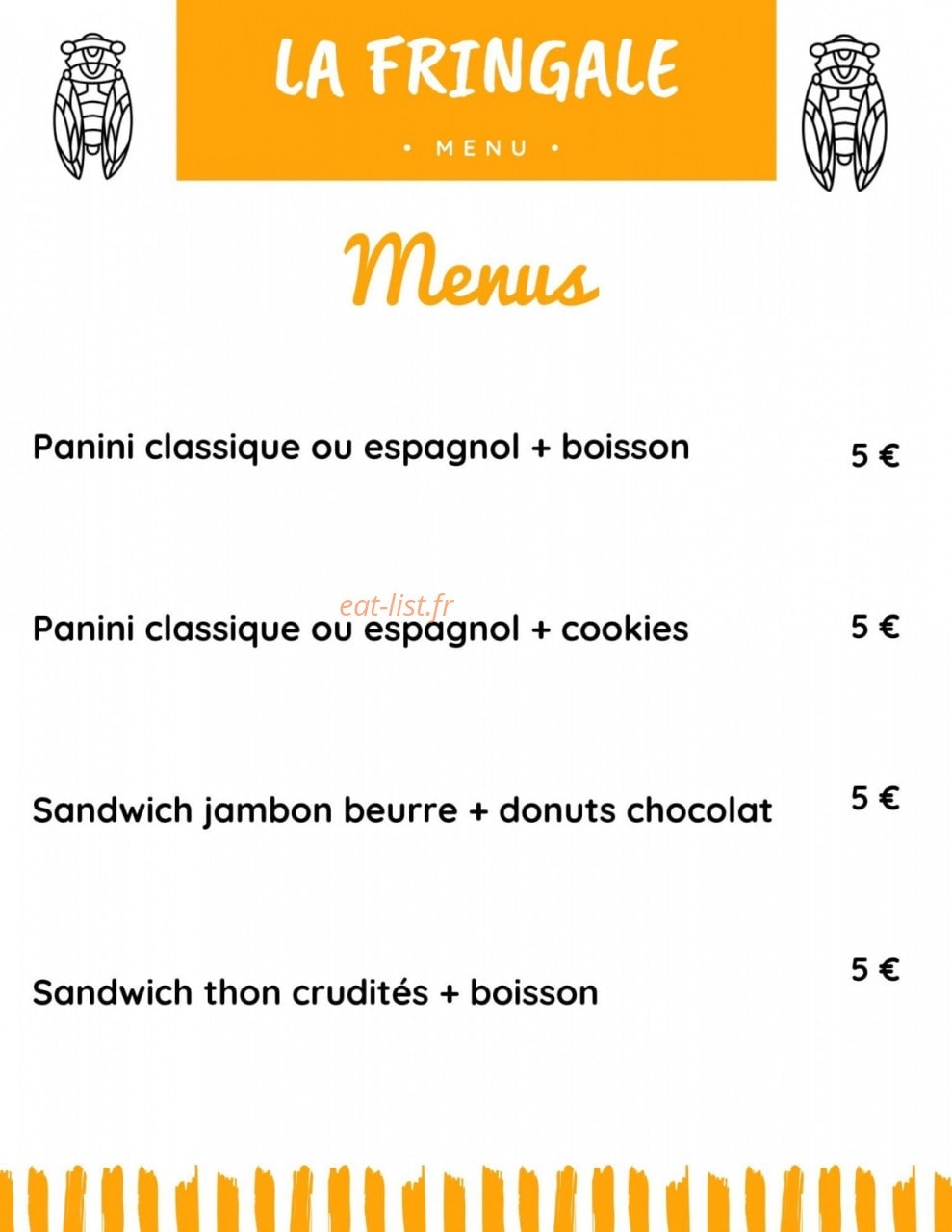 Snack La Fringale — carte page 7