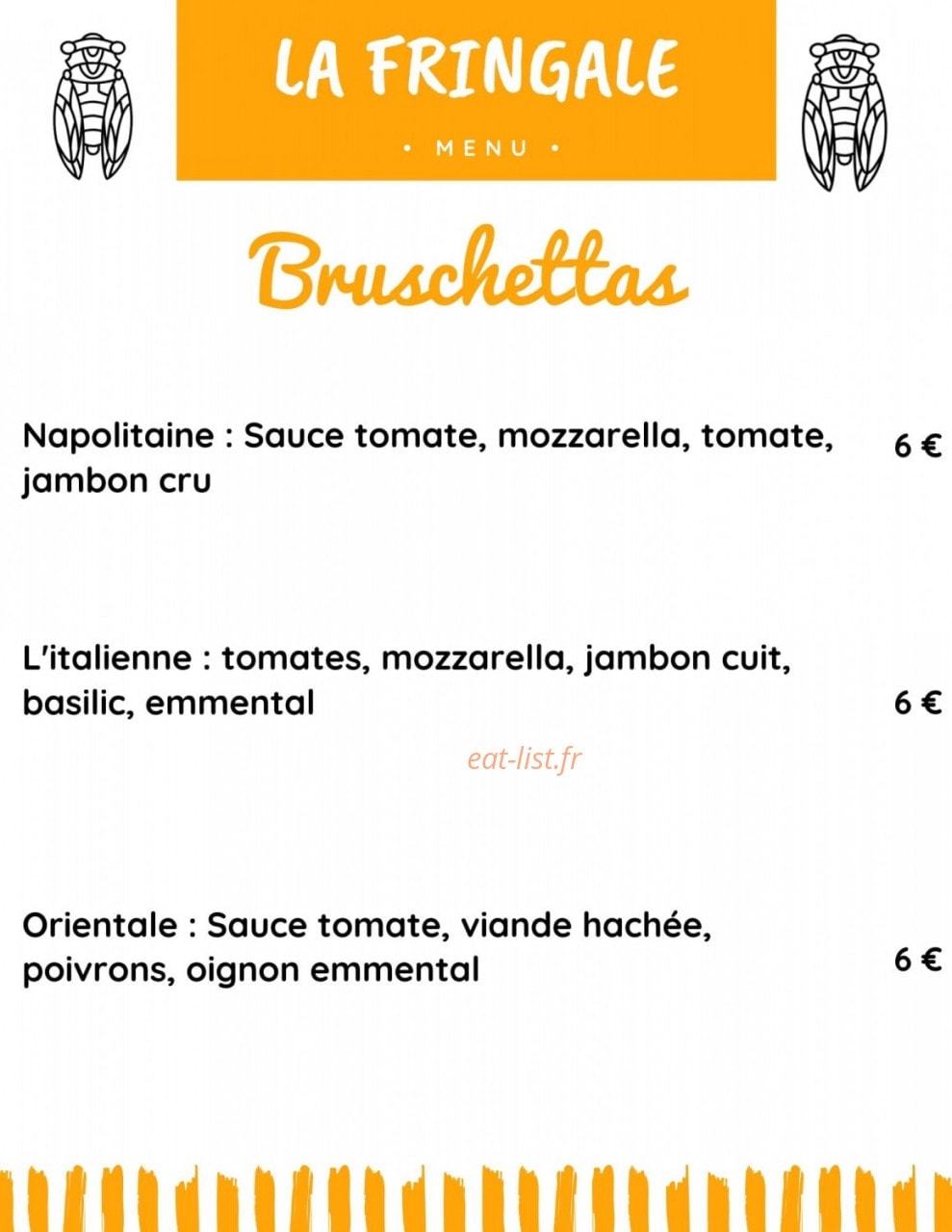Snack La Fringale — carte page 4