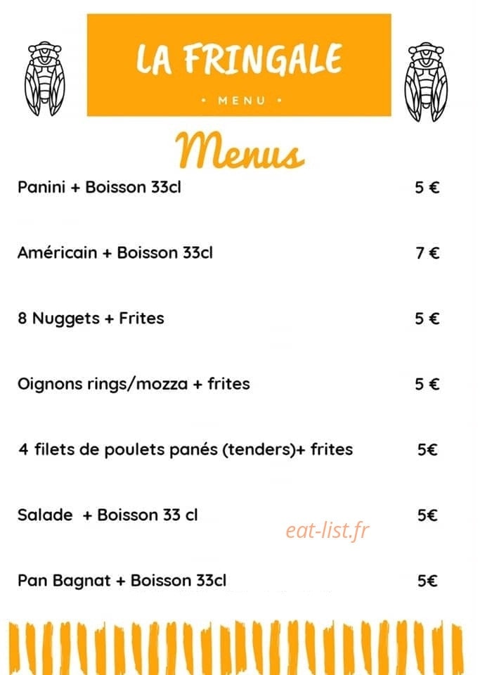 Snack La Fringale — carte page 8