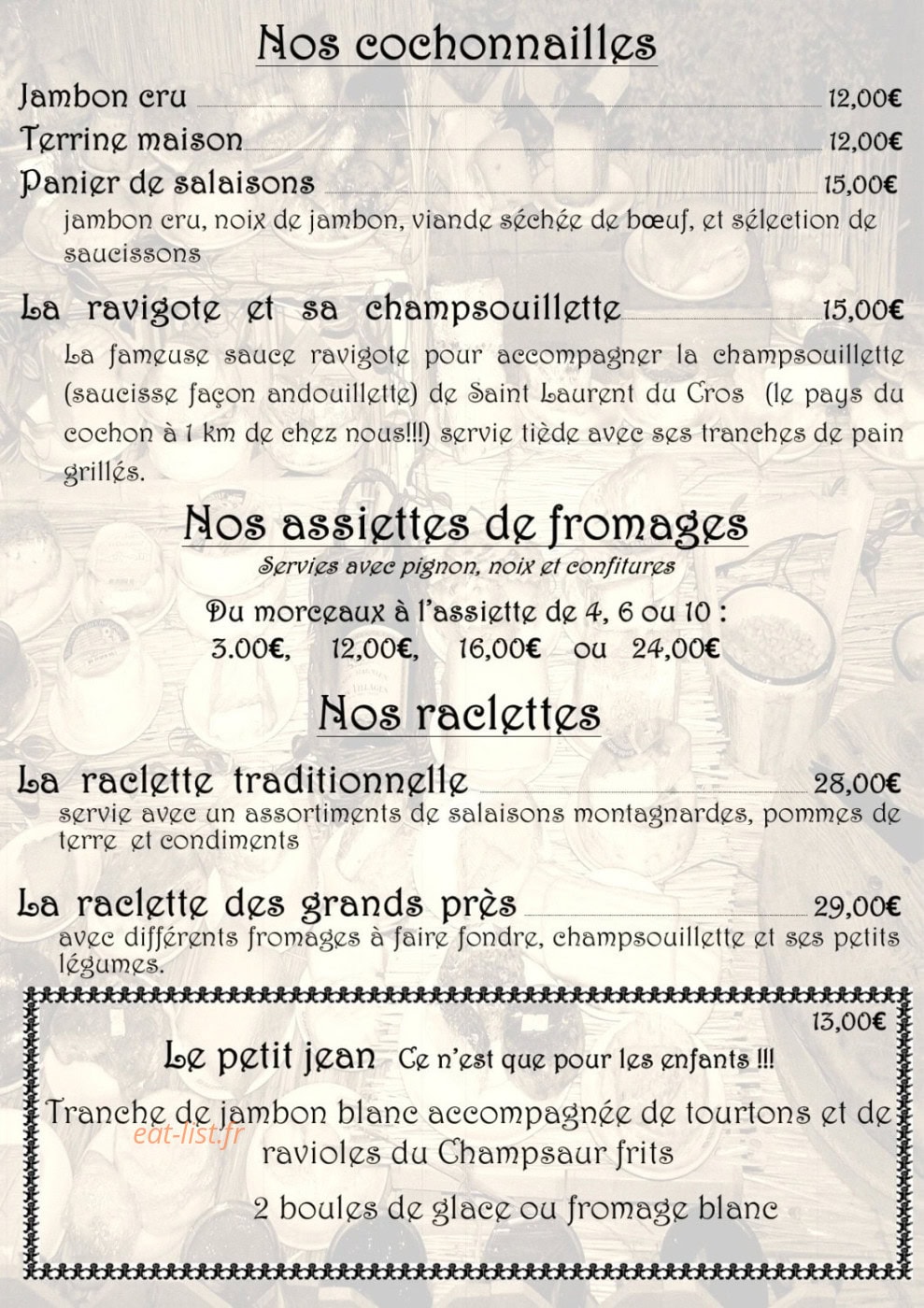 Laiterie du col Bayard — carte page 1
