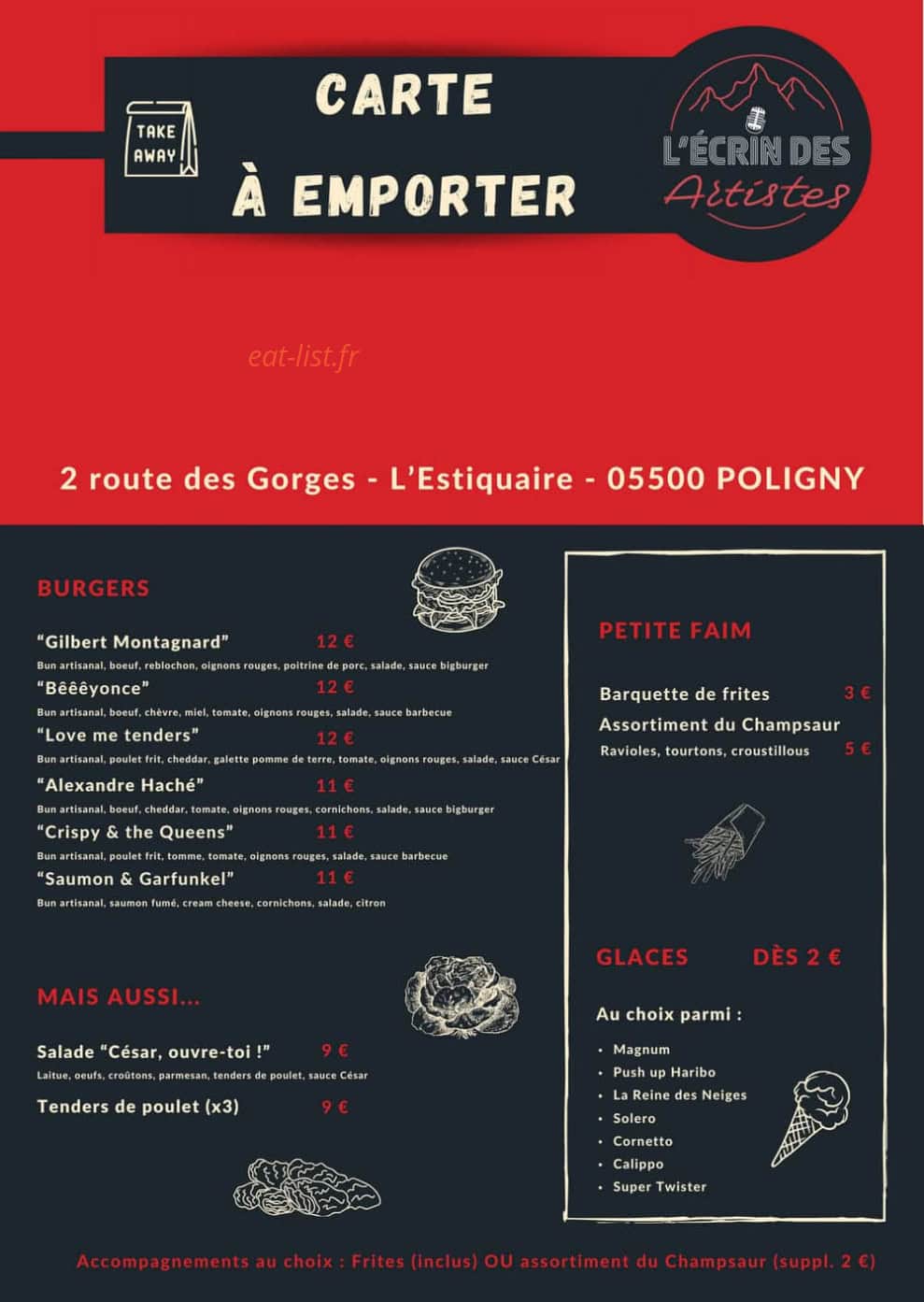 L'Écrin des Artistes — carte page 6
