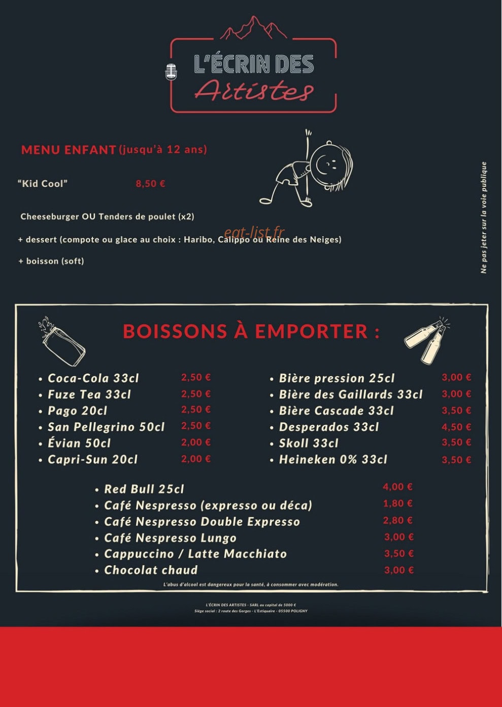 L'Écrin des Artistes — carte page 7