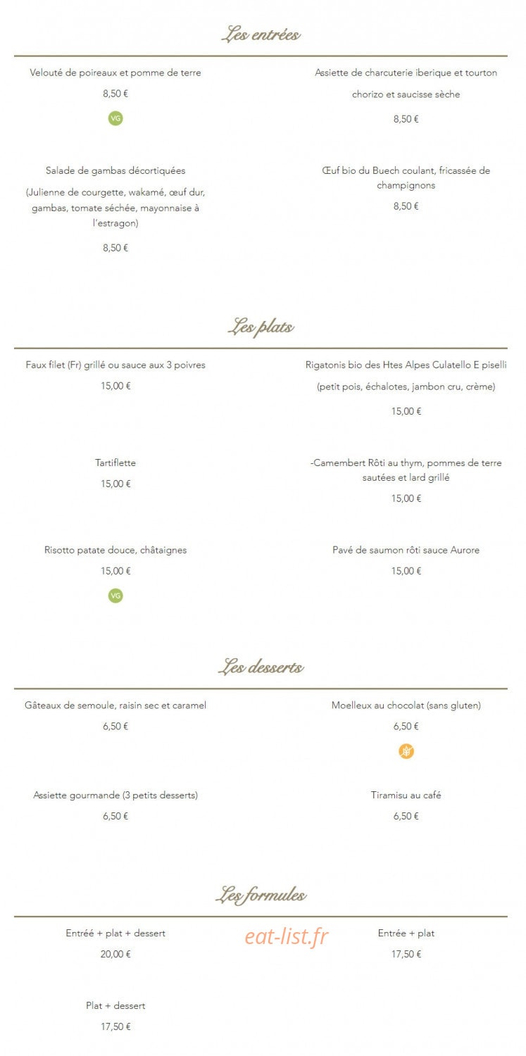 Le Temps des Mets à Saint En Champsaur menu et photos — free download