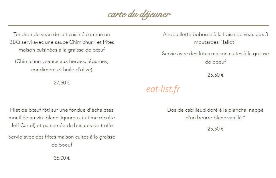 Le Temps des Mets — carte page 2