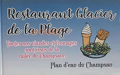 Carte et menu Restaurant glacier de la plage Saint Julien en Champsaur