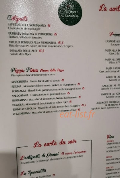 Da Gianni — carte page 1