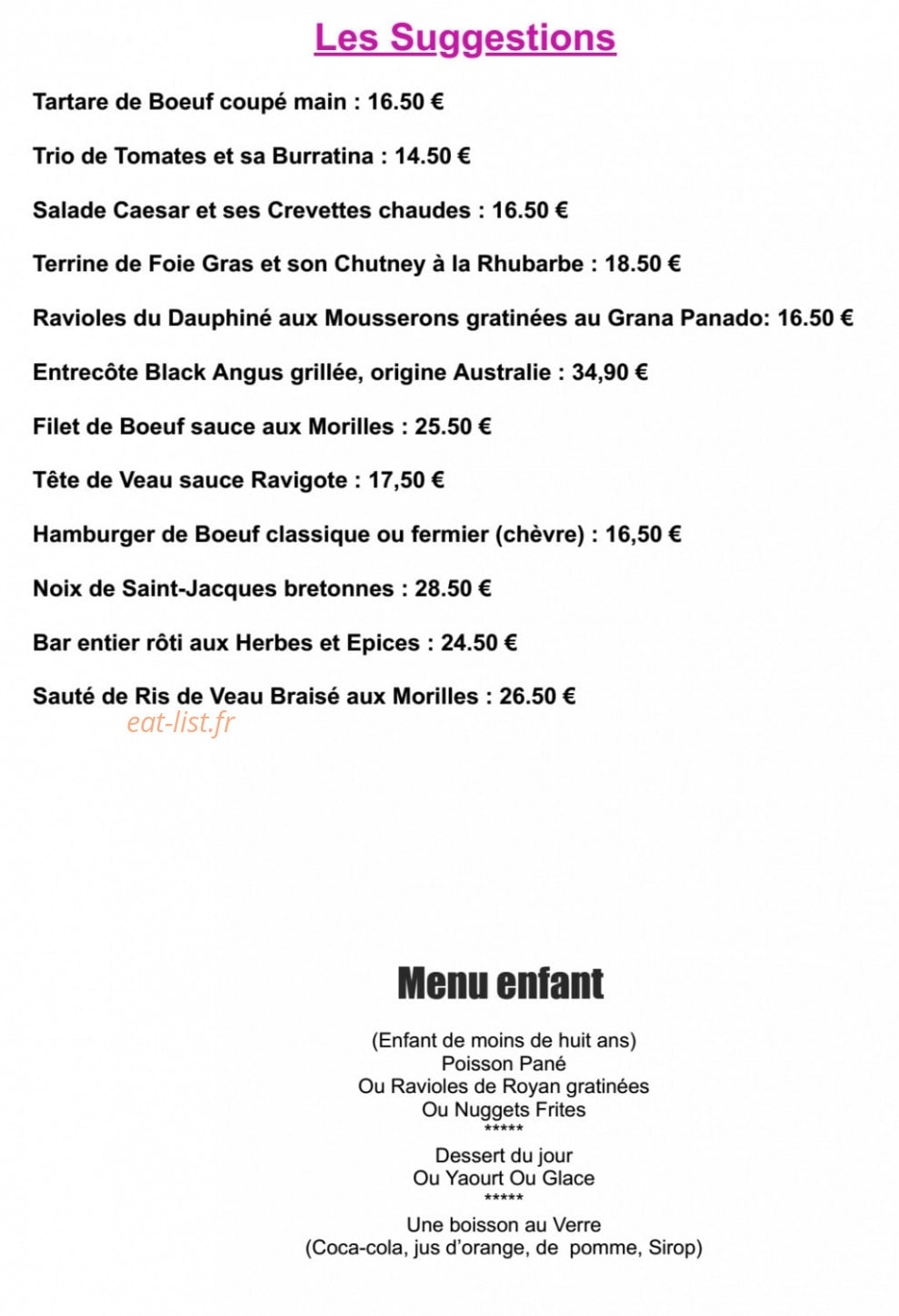Hotel Lacour — carte page 1
