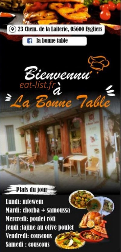 La bonne table — carte page 4
