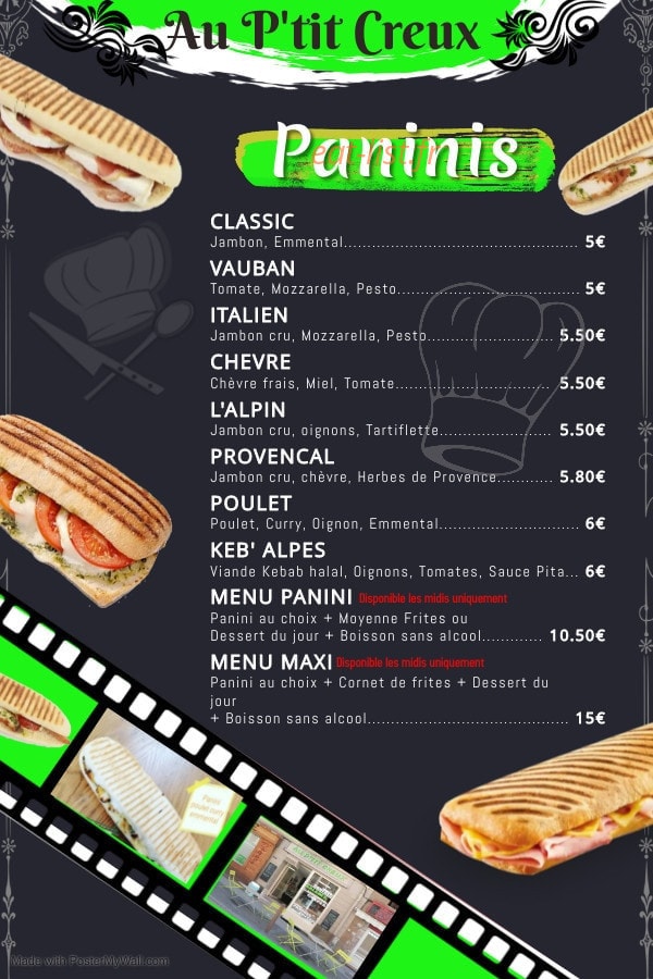 Au P'tit Creux — carte page 2