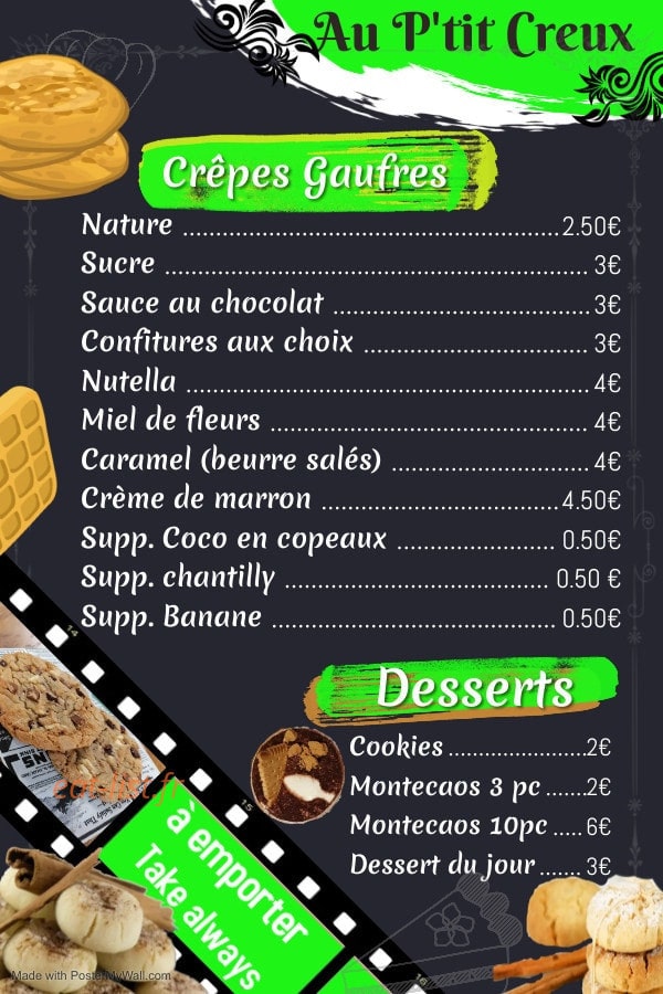 Au P'tit Creux — carte page 5